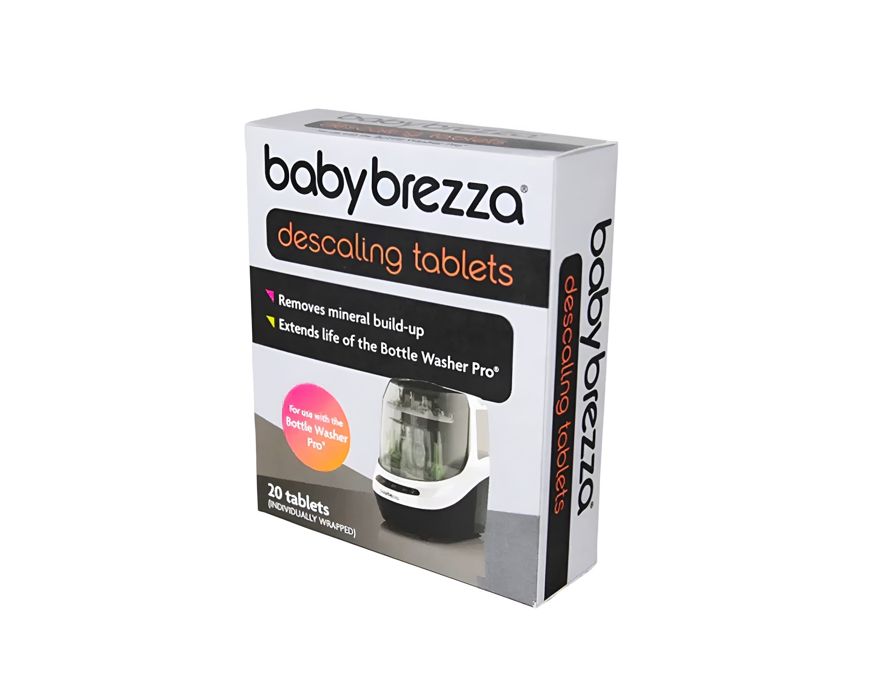 Baby Brezza Descaling Tablets (20-Pack) | Professional Mineral Build-up Remover | Baby-Safe, Non-Toxic & Fragrance-Free | Extends Life of Your Smart Bottle Washer - MINIMEE KIDS