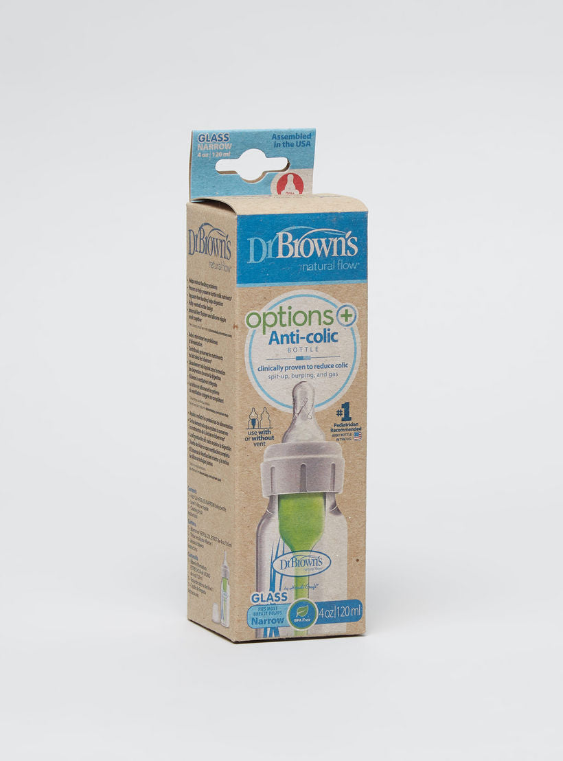 Dr. Brown’s Natural Flow Options+ Anti-Colic Baby Bottle Narrow for 0+ Months - 120ml - MINIMEE KIDS