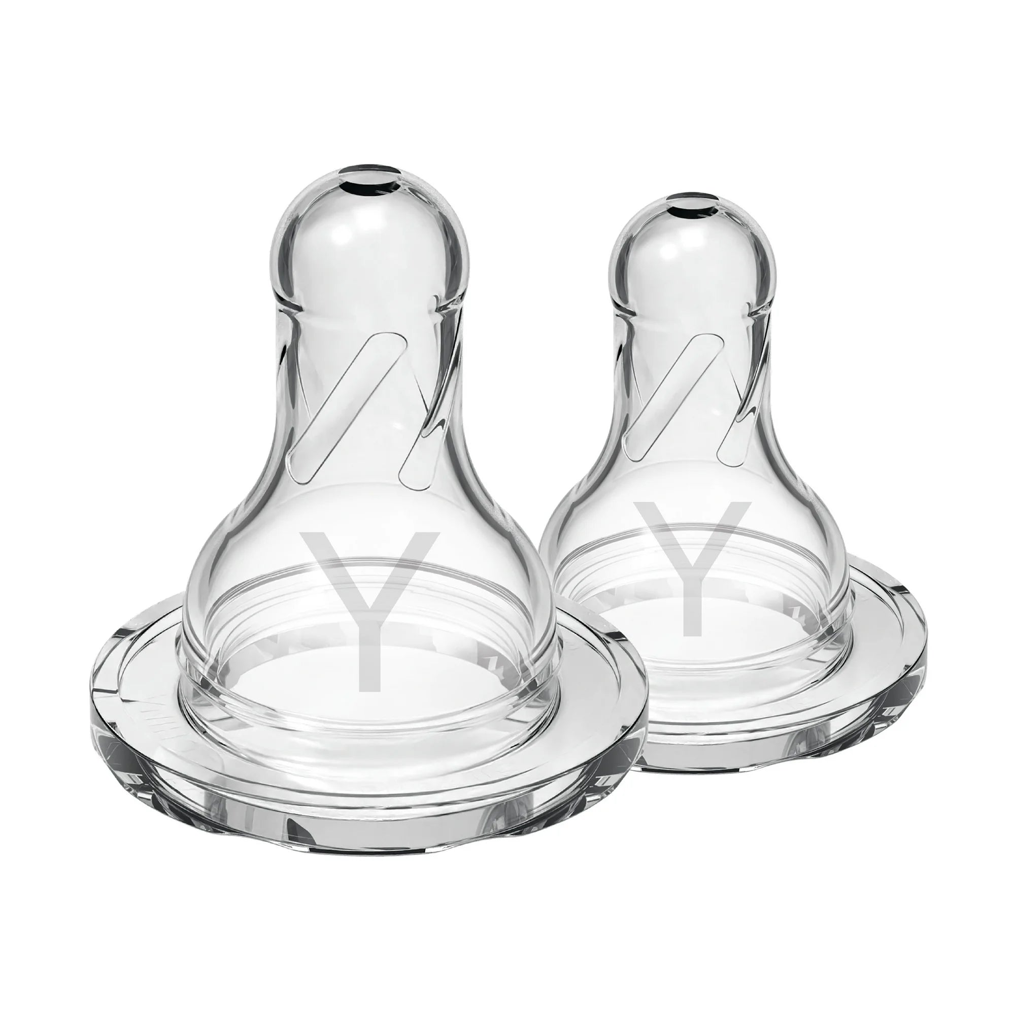 Dr. Brown's Natural Flow Anti-Colic | Y-Cut Narrow Baby Bottle Silicone Nipple | Ideal for Thicker Liquids | 9m+ | 100% Silicone | 2-Pack