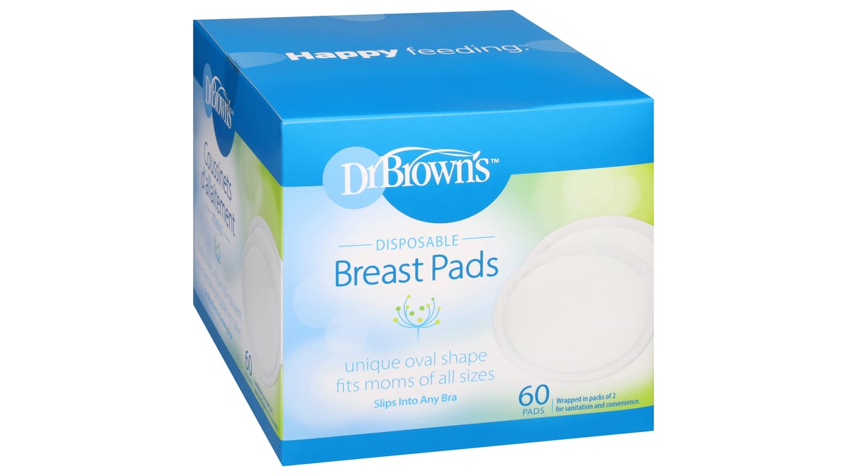 Dr Brown's Disposable Breast Pads Unique Oval Shape - 60 Pads