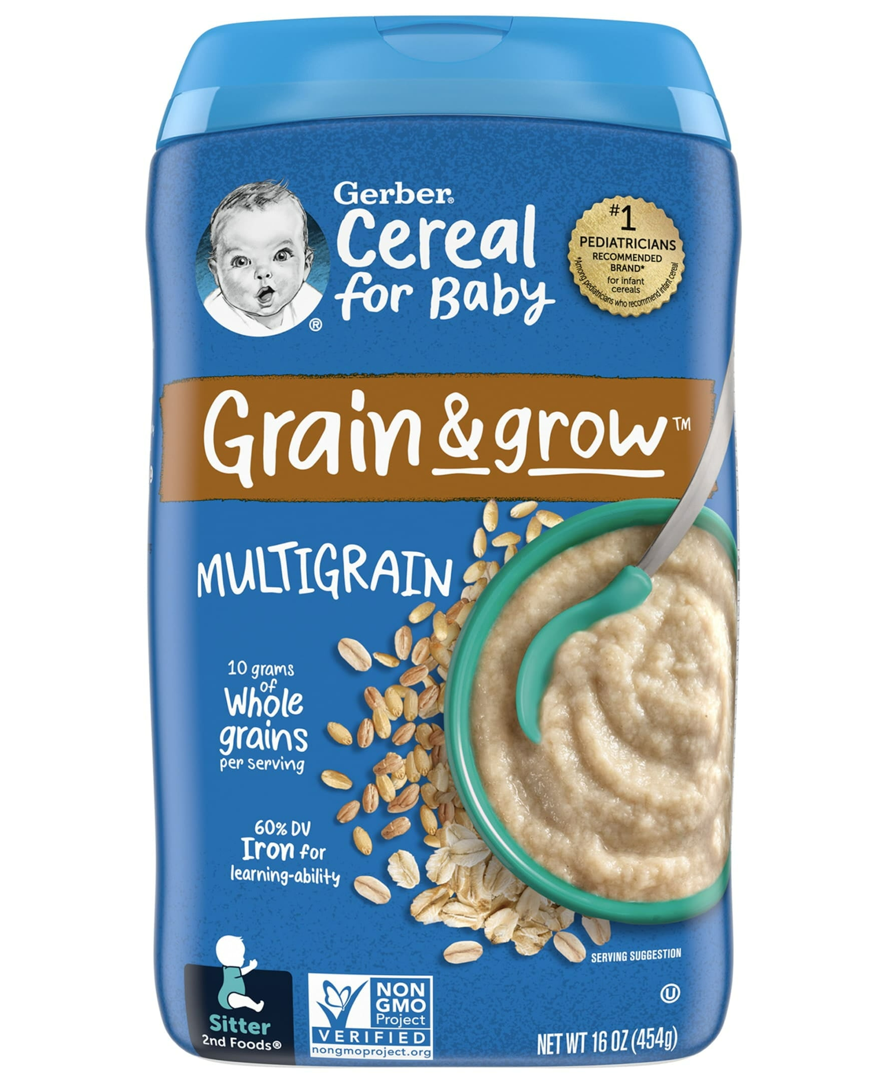Gerber Grain & Grow Multigrain Cereal for Baby Sitter 2nd Foods - 454g