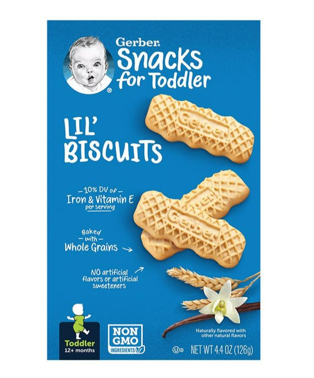 Gerber Lil' Biscuits - Snacks for Toddler 12 Months & Above - 126g