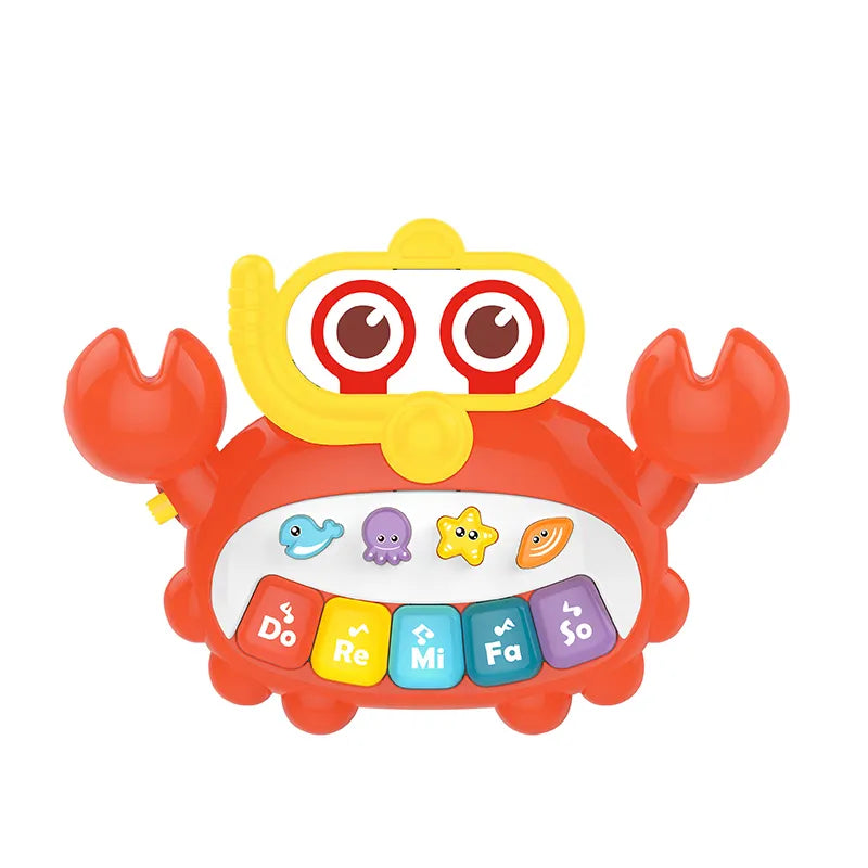 Huanger Musical Instrument Toy Piano - Crab Type | Finger Mental Visual Auditory Training for Ages 18 Months Plus - MINIMEE KIDS
