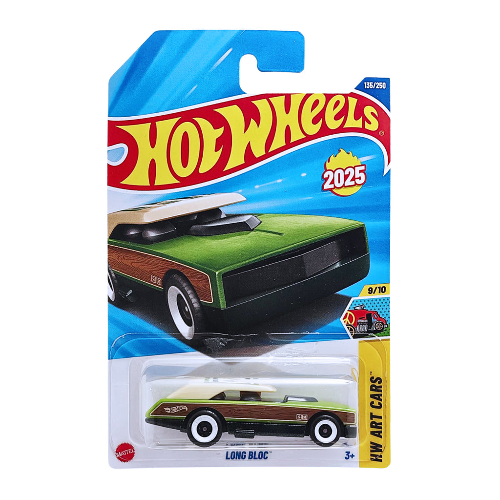 Hot Wheels Long Bloc | 2025 HW Art Cars Series 9/10 | Collectible Die-Cast Woody Wagon | MiniMee Kids India