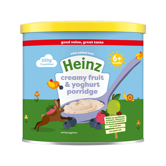 Heinz Creamy Fruit Yogurt Porridge 220g 6+ Months No Added