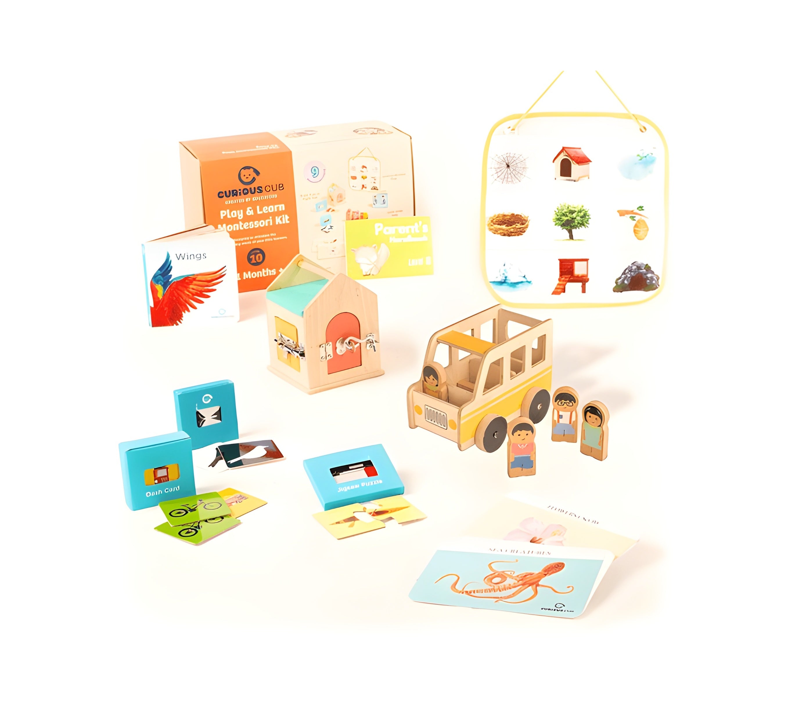 Curious Cub Level 10 Montessori Play & Learn Kit (21 Months+) | Premium 9-Piece Educational Wooden Toy Set for Toddler Cognitive & Fine Motor Skills Development - MINIMEE KIDS