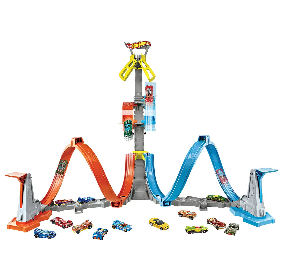 Hot Wheels Stunt Tracks Loop & Launch Track Set with Adjustable 2-Foot-Tall Loop, High-Speed Stunt Racing, and 1 Hot Wheels Car for Kids 5+ Years | GRW39