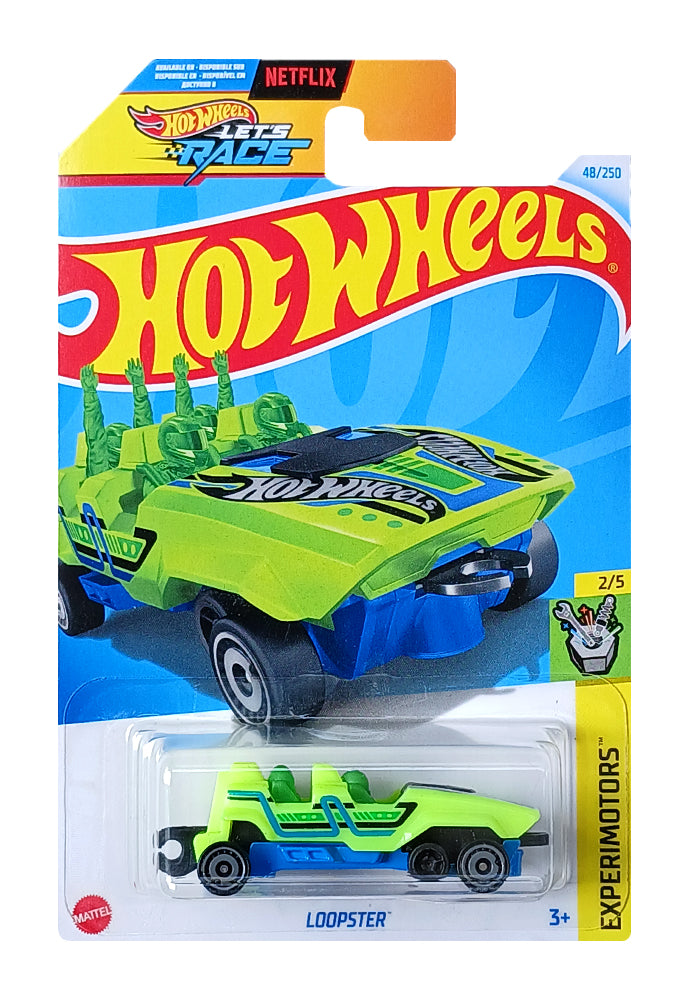 Hot Wheels Loopster (48/250), Experimotors Series (2/5), Netflix "Hot Wheels Let's Race" Edition, 1:64 Scale Die-Cast Car for Kids & Collectors Aged 3+