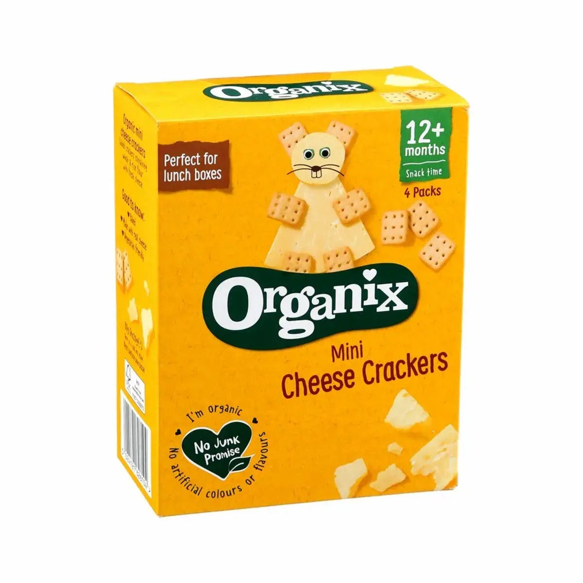 Organix Mini Cheese Crackers for 12+ Months - 80g | Box of 4 Packs