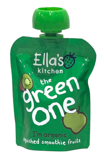 Ella’s Kitchen The Green One Puree for Babies 6+ Months – Organic Fruit Blend with Apples, Bananas, Kiwi, Pears, and White Grape Juice – 90g – No Added Sugar, Salt, or Water – No Artificial Ingredients