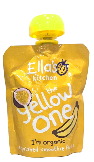 Ella’s Kitchen The Yellow One Puree for Babies 6+ Months – Organic Fruit Blend with Apples, Bananas, Apricots, and Passion Fruit – No Added Sugar, Salt, or Water | 90g