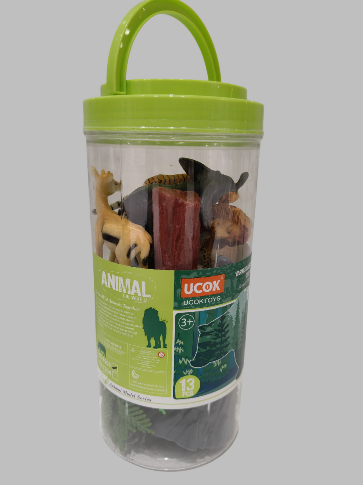 UCOK Toys Animal The World - Wild Type Animals - 13 Pieces with Portable Box - MINIMEE KIDS
