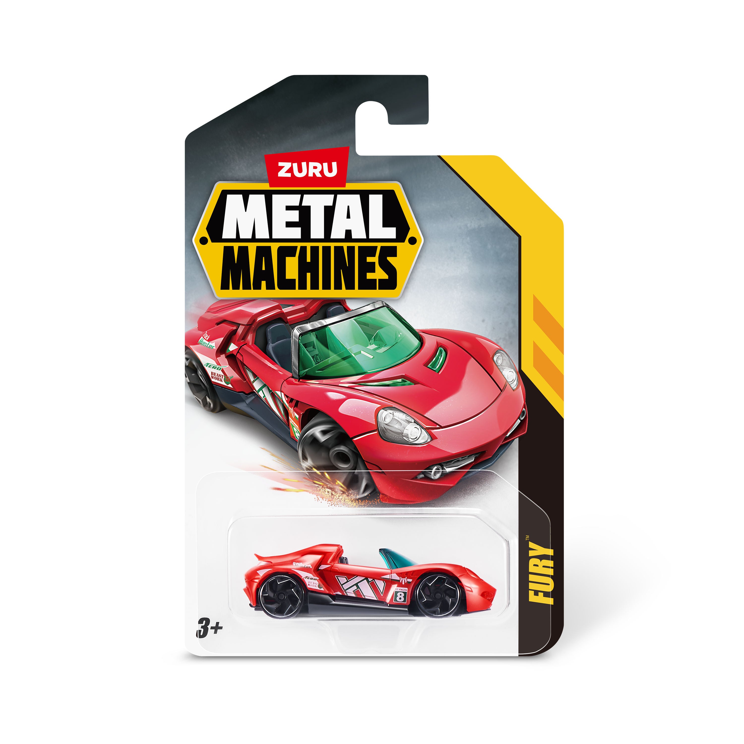 Zuru Metal Machines Fury (Red) | 1:64 Scale Die-Cast Supercar | Minimee Kids India | Gift for 3+ Years Kids