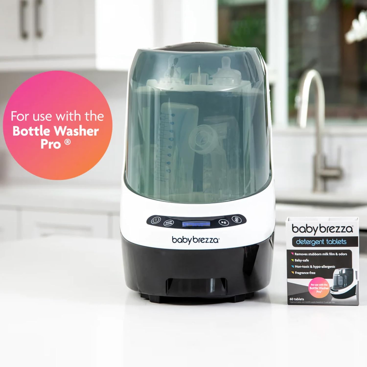 Baby Brezza Detergent Tablets - 120 Tablets | Safe & Powerful Baby Bottle Cleaning Solution