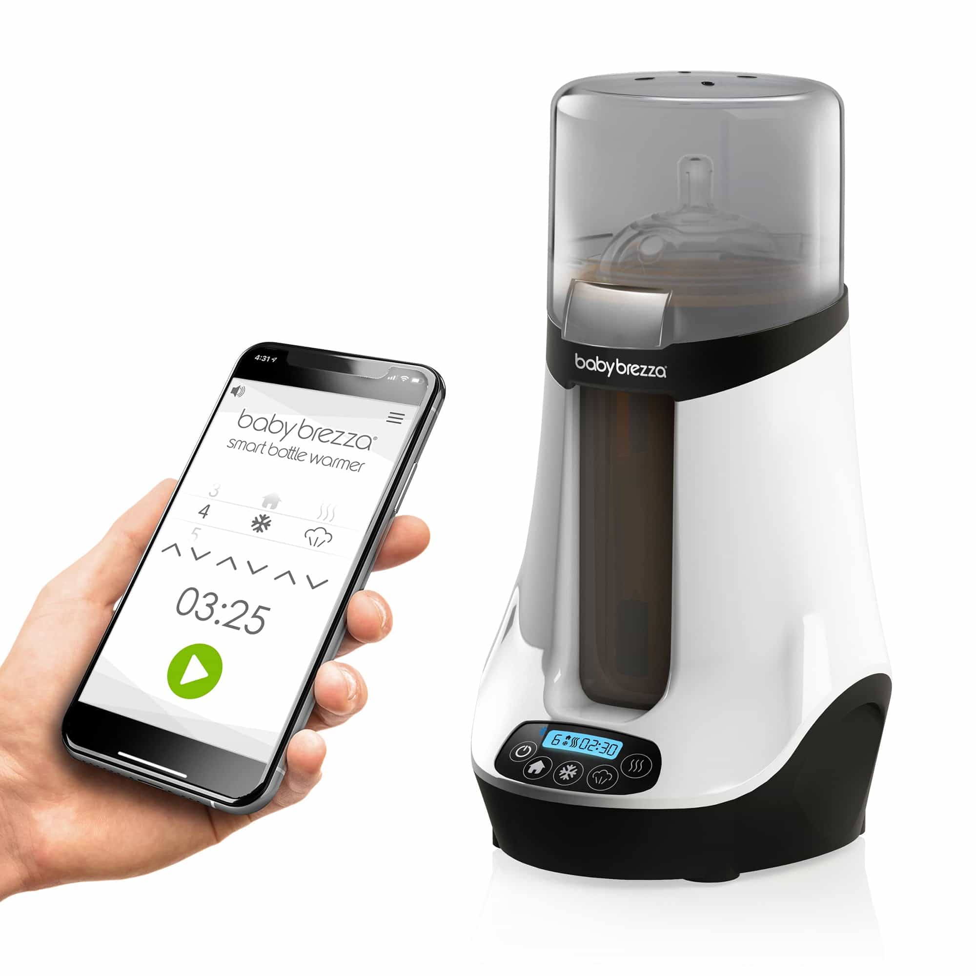 Baby Brezza Sterilizer Safe+ Smart Baby Bottle Warmer with Bluetooth - Birth to 36 Months - MINIMEE KIDS