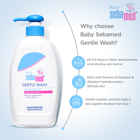 Baby Sebamed Gentle Wash pH 5.5 for Delicate Skin with Allantoin - 400ml | The Best Protection from the First Day