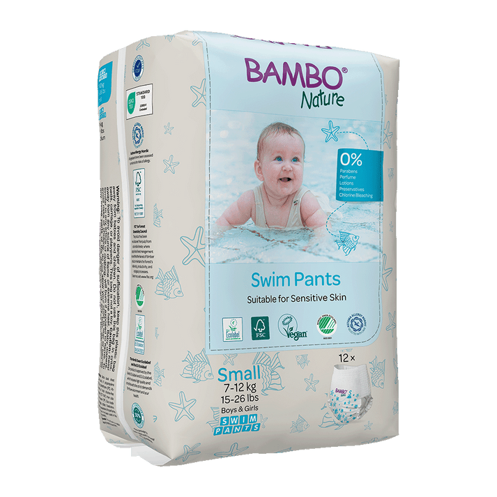 Bambo Nature Swim Pants Baby Swim Diapers (Size S M, 12 pcs