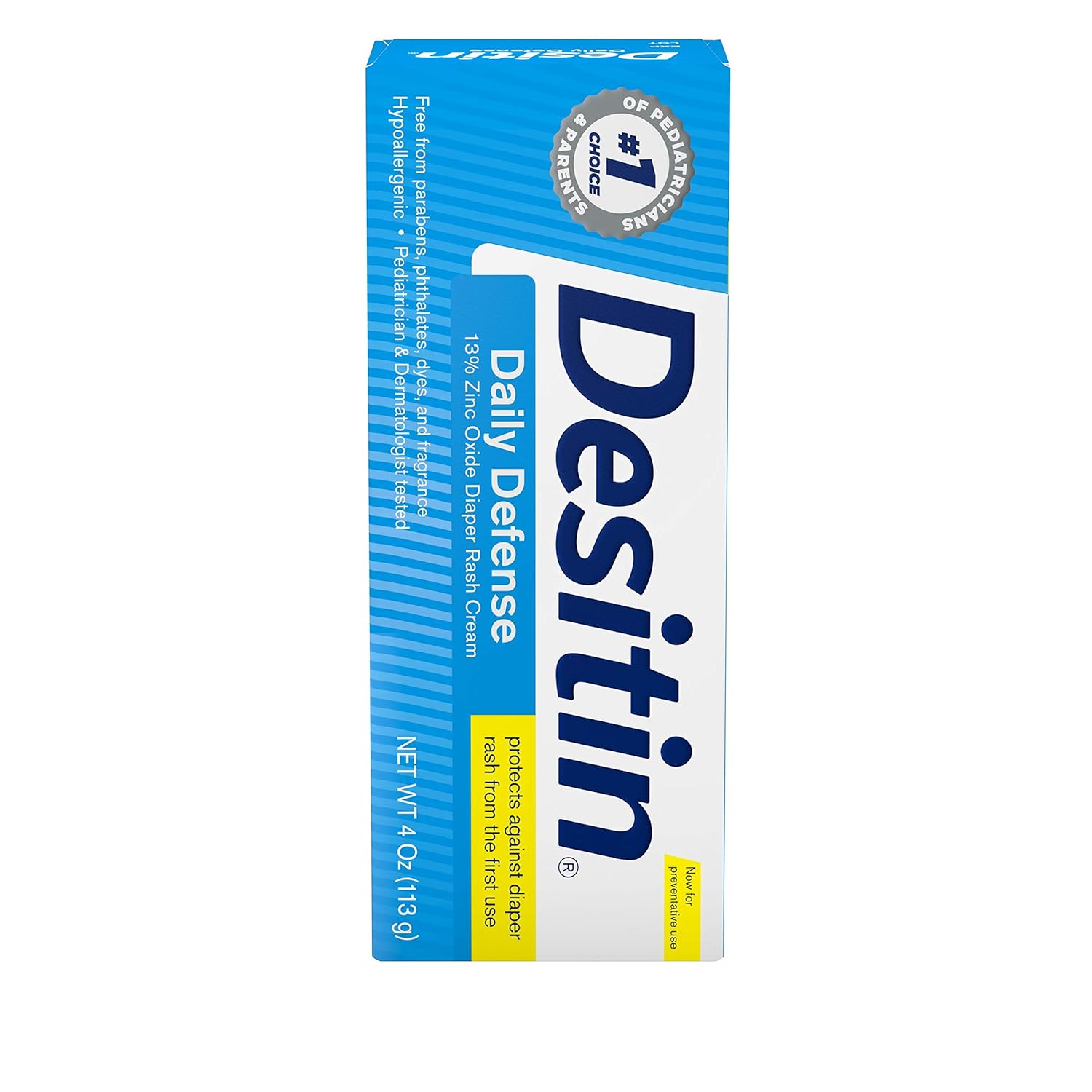 Desitin Daily Defense Diaper Rash Cream with 13% Zinc Oxide – Gentle & Effective Baby Skin Protection, Soothes & Prevents Rash | 113g (Blue Pack)