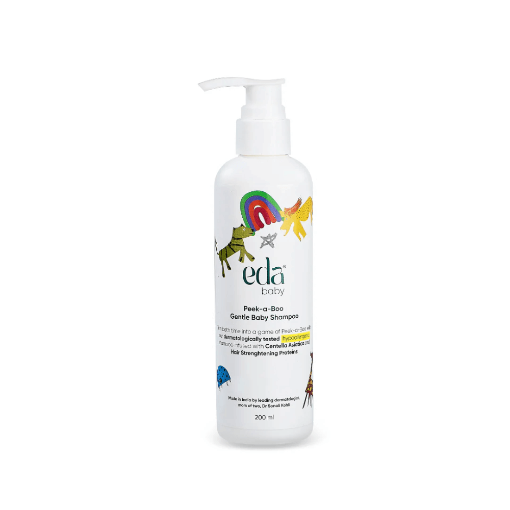 Eda Baby Peek-a-Boo Gentle Baby Shampoo 200ml – Hypoallergenic Tear-Free Formula with Centella Asiatica & Hair Strengthening Proteins for Soft and Healthy Baby Hair