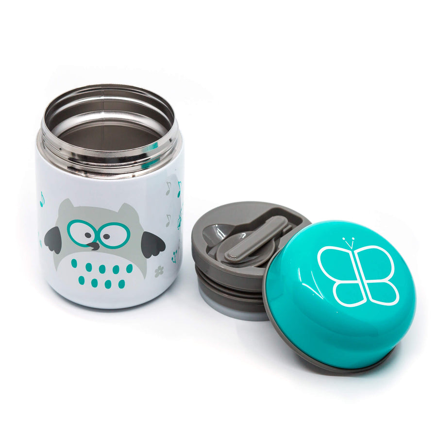 BBLÜV Foöd Insulated Food Container with Foldable Spoon and Bowl for 6+ Months - 300ml | Aqua, Airtight & Leak-Proof, Keeps Food Hot/Cold for 8 Hours