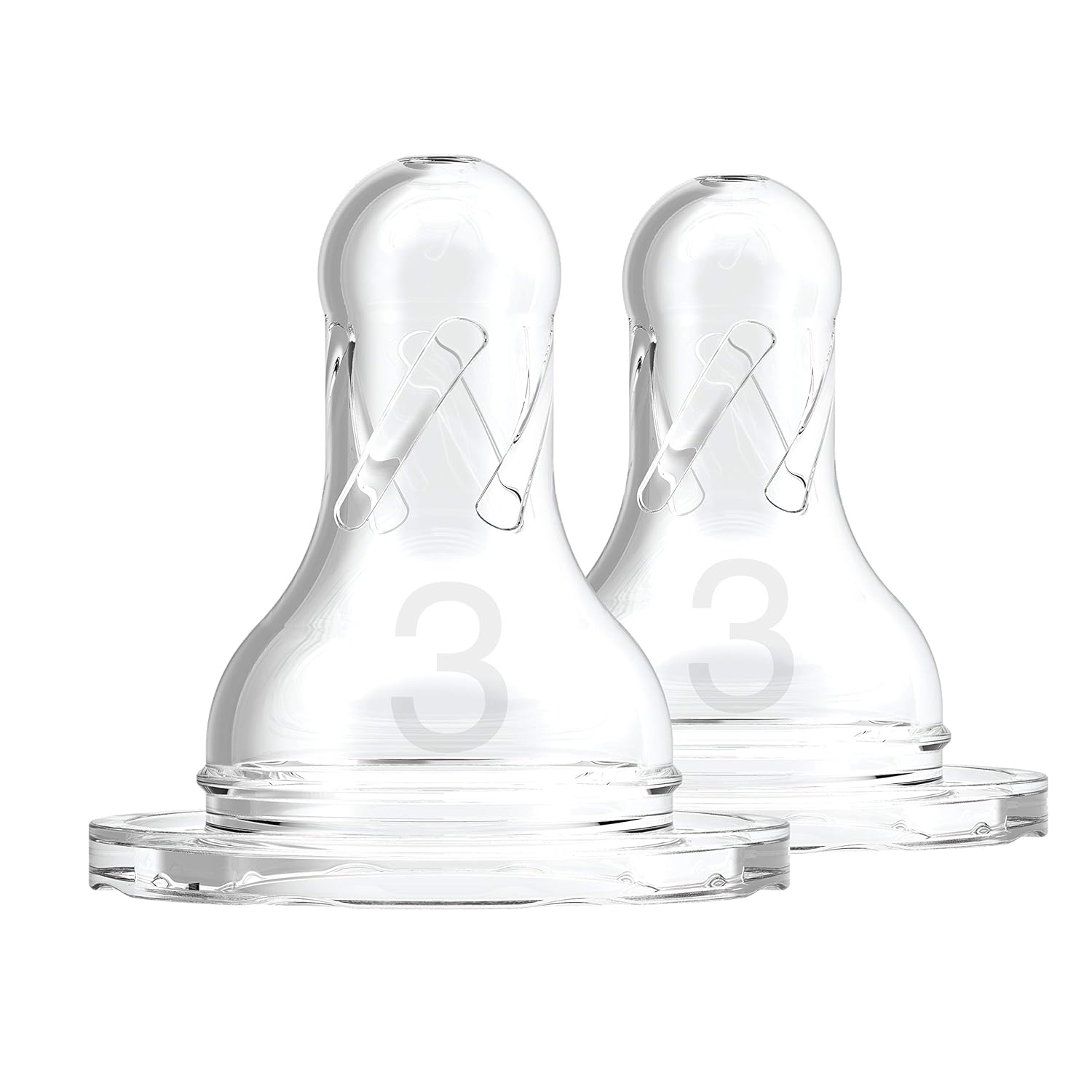 Dr. Brown's Natural Flow Level 3 Silicone Teats for Babies 6 Months and Above | Medium Flow Anti-Colic Teats for Narrow Bottles | BPA-Free, Safe, and Comfortable | Pack of 2