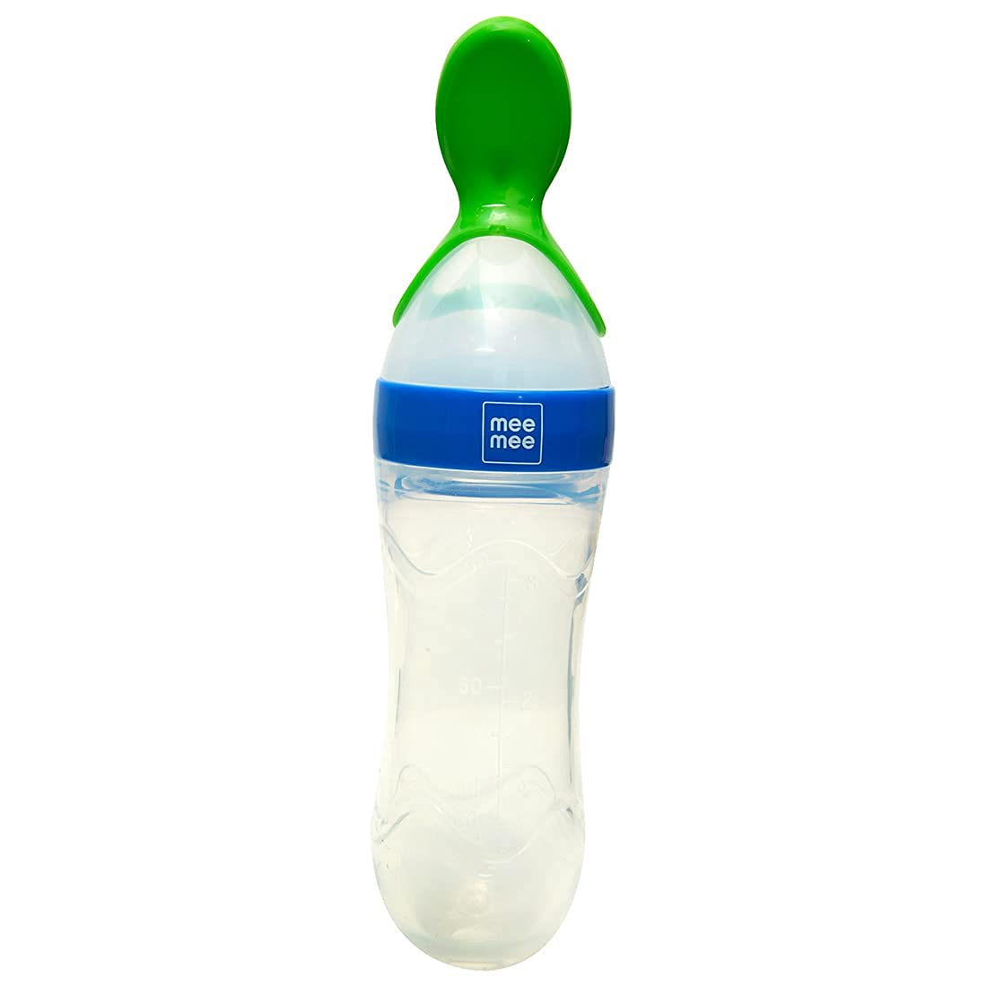 Mee Mee Squeezy Silicone Food Feeder with Stand for Babies 4+ Months | 90ml | Easy Grip & Bite Resistant (Color May Vary)