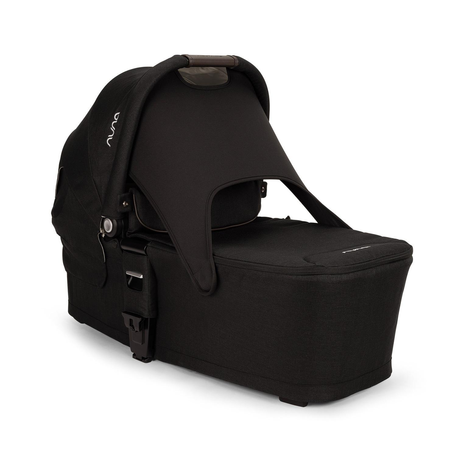 Nuna MIXX Carry Cot - Caviar | Luxurious, Ultra-Comfortable Baby Bassinet with UPF 50+ Canopy, Dream drape™, and Breathable Mattress | Ideal for Newborns Up to 9 kg, Compatible with Nuna MIXX Strollers