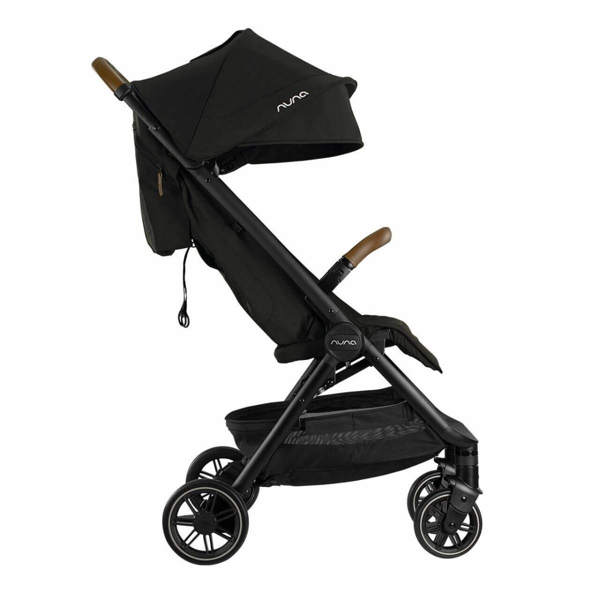 Nuna TRVL Lightweight Baby Stroller - One-Hand Self-Collapsing Fold, Compact Size Pram for 0M+ (Up to 22kg) - Caviar | Stylish and Convenient Stroller for Infants and Toddlers
