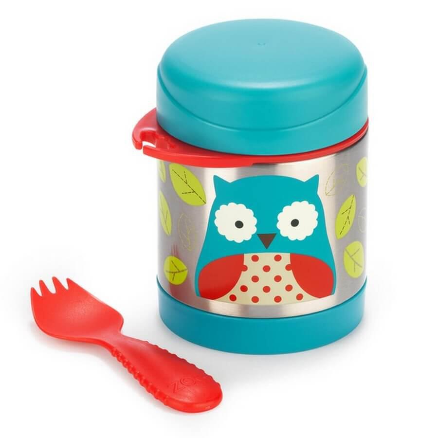 Skip Hop Zoo Insulated Stainless Steel Food Jar | BPA Free, 325ml, Keeps Food Cold for 5 Hours & Warm for 7 Hours
