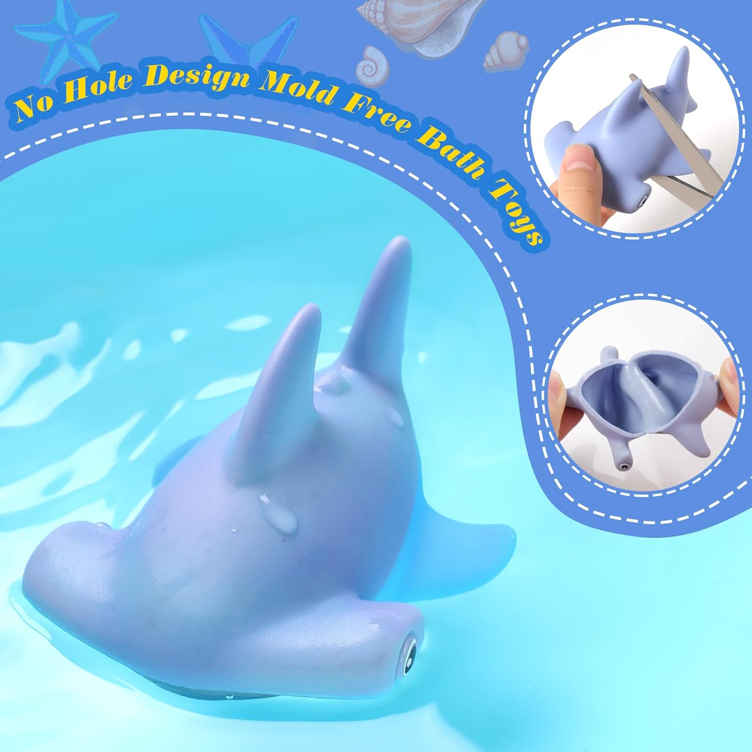 Squeezy Baby Bath Toys for Kids Ages 1-3 | Ocean Animal Bathtub Toys for Infant 6-12-18 Months | Tub Toys for Toddlers 2-4 Year Old Boys and Girls