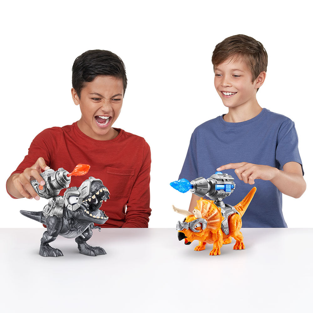 Zuru Smashers Dino Island T-Rex Battles! for 3+ Years | 52 Piece Dino Set | Smash, Build, & Battle with 2 Dinos & Weapons