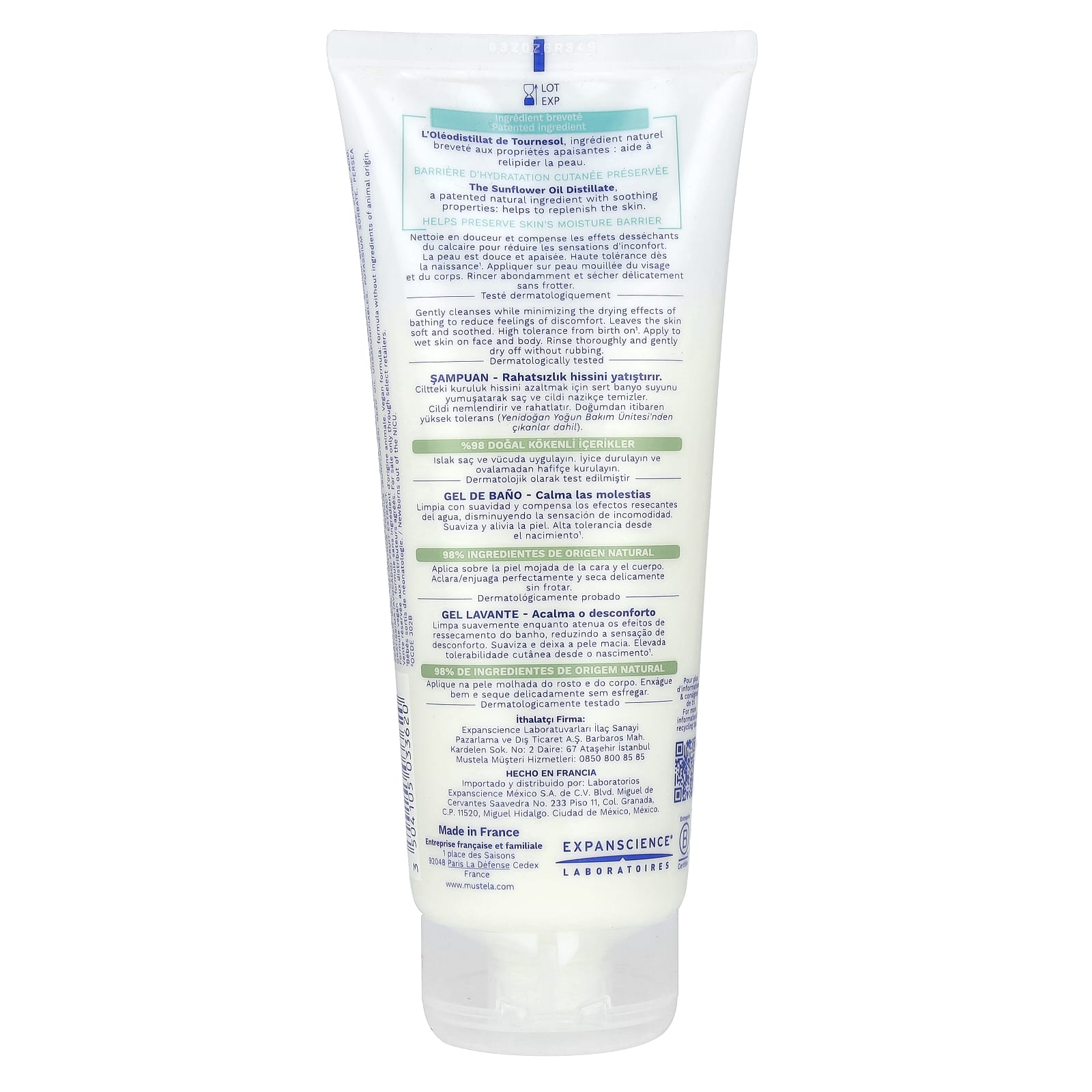 Mustela Stelatopia Cleansing Gel for Extremely Dry Baby Skin - 200ml | Gently Soothes, Hydrates & Protects | 98% Natural Origin Ingredients | Fragrance-Free Baby Wash from Birth Onwards