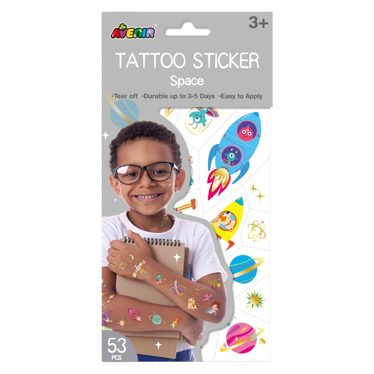 Avenir Tattoo Stickers – Durable 3-5 Days, Easy to Apply & Remove – Safe for Kids Ages 3+
