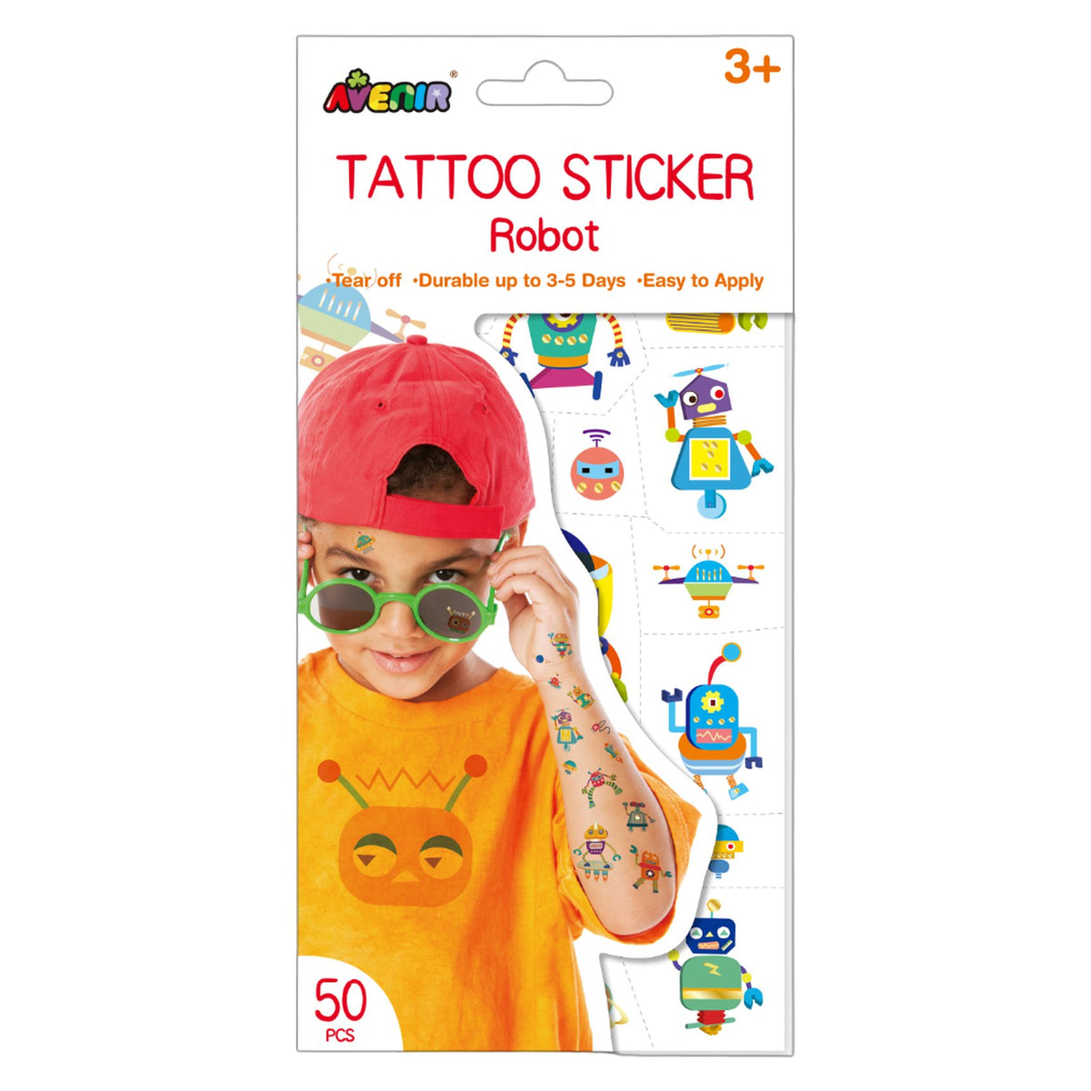 Avenir Tattoo Stickers – Durable 3-5 Days, Easy to Apply & Remove – Safe for Kids Ages 3+
