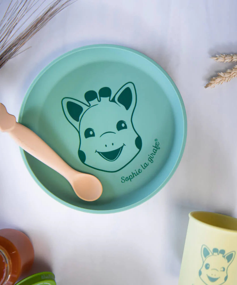 Sophie La Girafe Silicone Meal Set - Plate, bowl, cup, spoon - 6+ Months - MINIMEE KIDS