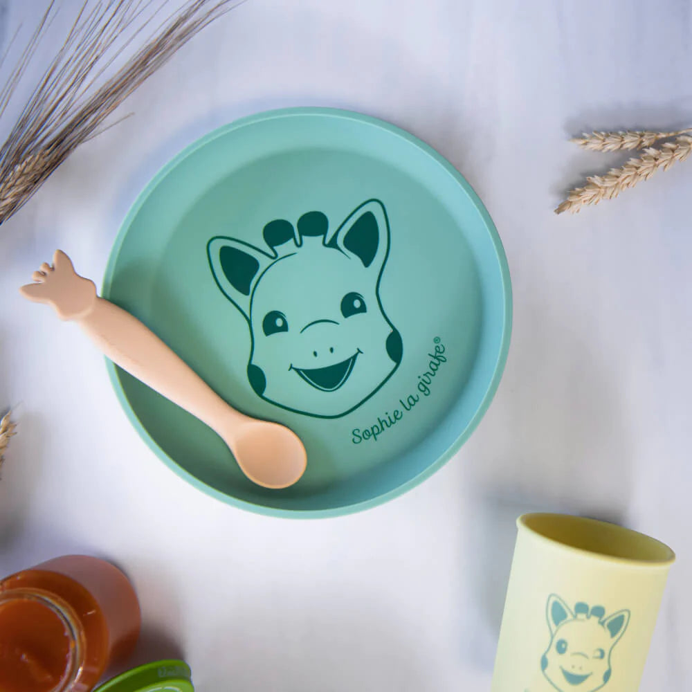 Sophie La Girafe Silicone Meal Set - Plate, bowl, cup, spoon - 6+ Months - MINIMEE KIDS