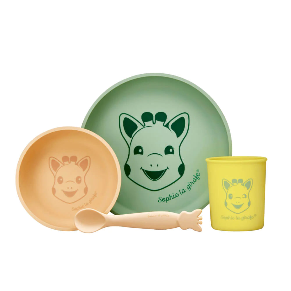 Sophie La Girafe Silicone Meal Set - Plate, bowl, cup, spoon - 6+ Months - MINIMEE KIDS