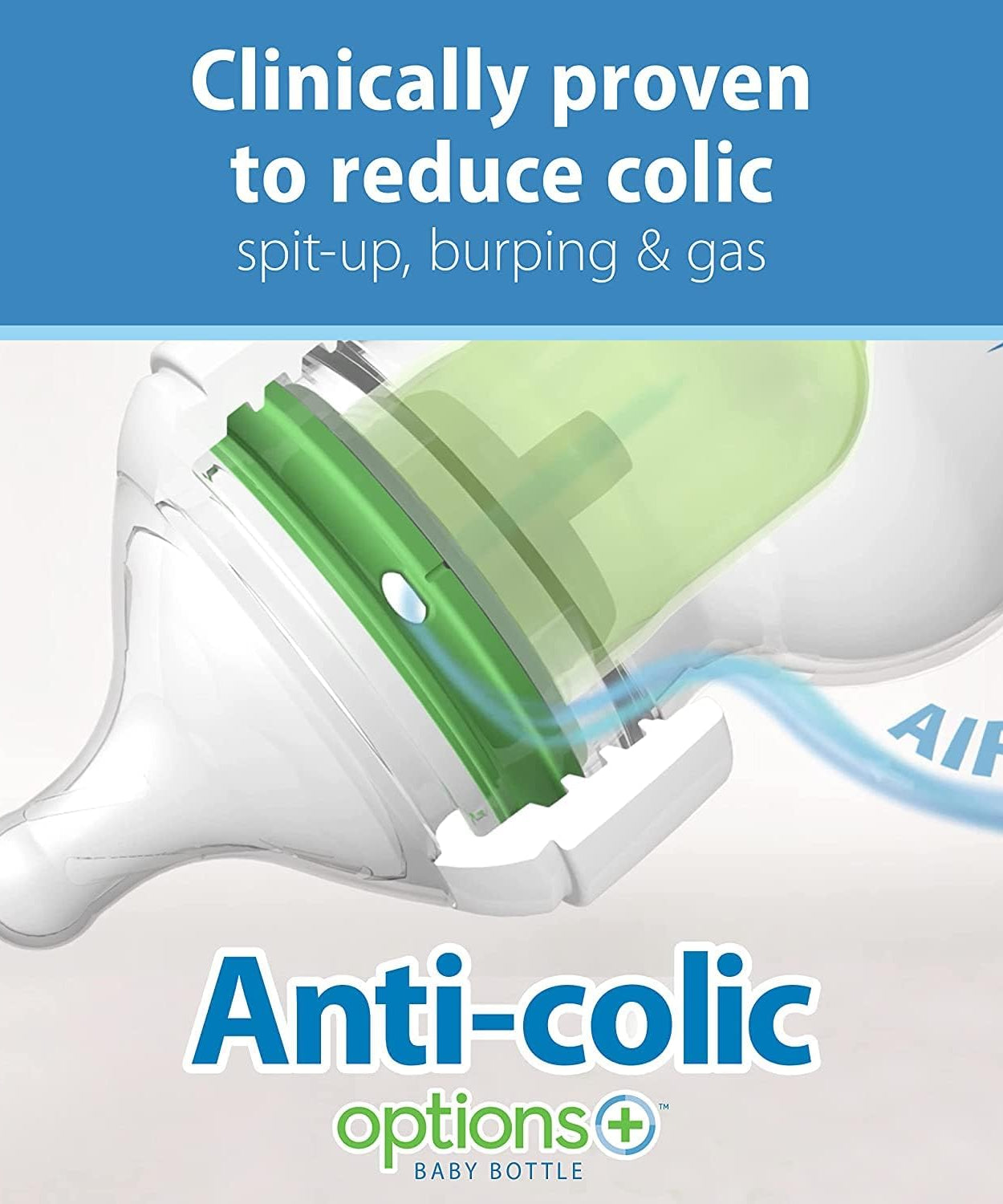 Dr. Brown's Natural Flow Options+ Anti-Colic Baby Bottle - 150ml for 0m+, Wide-Neck Design, Reduces Colic, Gas & Spit-Up - MINIMEE KIDS