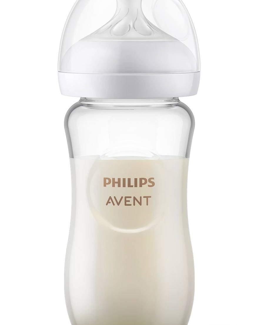 Philips Avent Glass Natural Baby Bottle (240ml, 3-Pack) | Natural Response Nipple with Anti-Colic Valve (Flow 3, 1m+) | Premium BPA-Free Borosilicate Glass