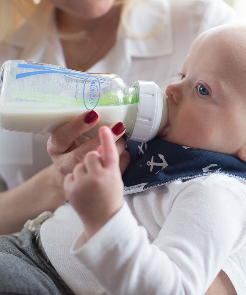Dr. Brown's Natural Flow Options+ Anti-Colic Glass Baby Bottle - 270ml, Wide-Neck, BPA-Free, Reduces Colic, Gas, & Spit-Up - MINIMEE KIDS