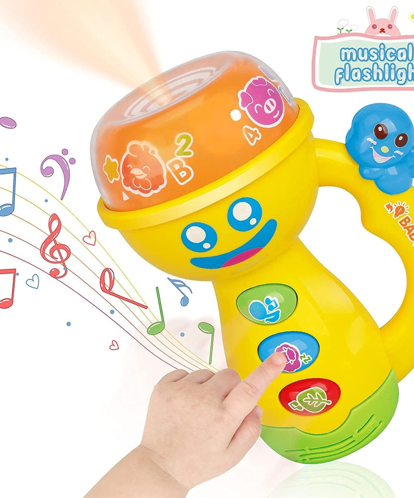 Fivestar Toys Learning Fun Pacify Flashlight | Kids Musical Flashlight Toys with Night Light Projector for Toddlers 12-18 Months - MINIMEE KIDS