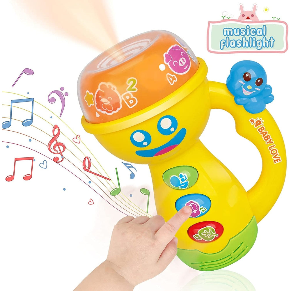 Fivestar Toys Learning Fun Pacify Flashlight | Kids Musical Flashlight Toys with Night Light Projector for Toddlers 12-18 Months - MINIMEE KIDS