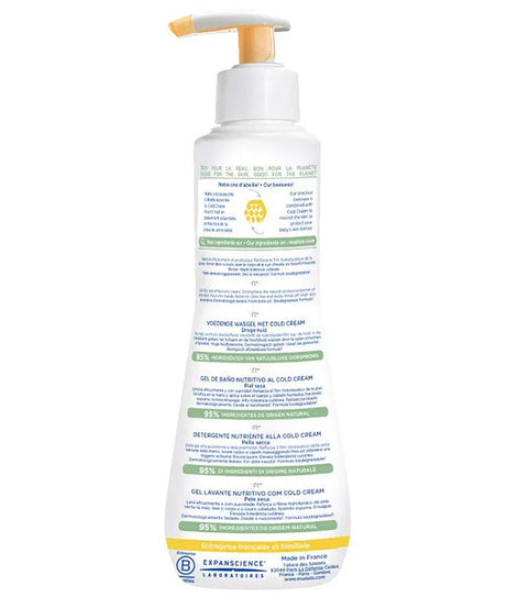 Mustela Nourishing Cleansing Gel with Cold Cream for Hair & Body - Organic Beeswax | 300ml | Made in France - MINIMEE KIDS