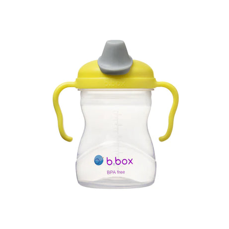 B.BOX Soft Silicone Spout Cup for 4-6 Months Kids - Lemon Yellow Grey - 240ml - MINIMEE KIDS