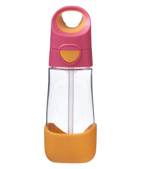 B.Box Tritan Straw Drink bottle - Strawberry Shake Pink Orange - 450ml - MINIMEE KIDS