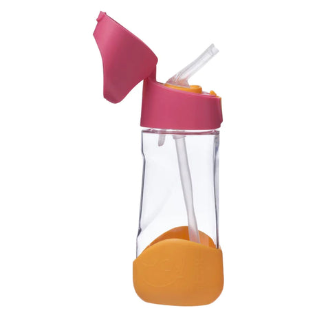 B.Box Tritan Straw Drink bottle - Strawberry Shake Pink Orange - 450ml - MINIMEE KIDS