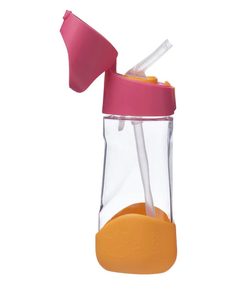 B.Box Tritan Straw Drink bottle - Strawberry Shake Pink Orange - 450ml - MINIMEE KIDS