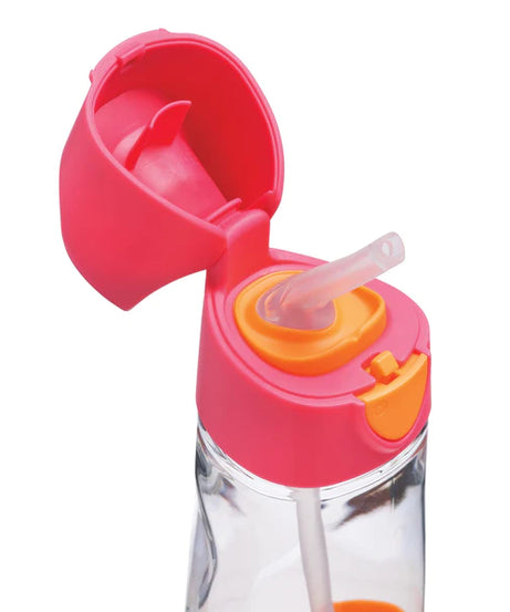 B.Box Tritan Straw Drink bottle - Strawberry Shake Pink Orange - 450ml - MINIMEE KIDS