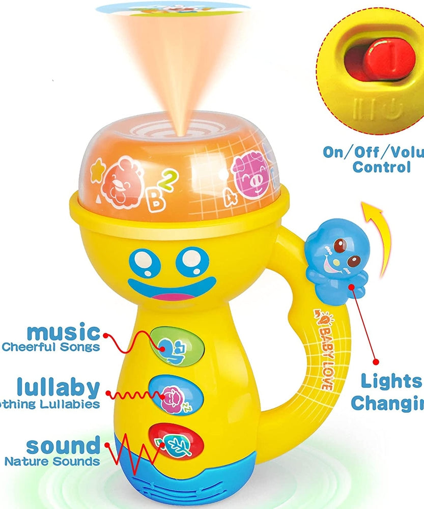 Fivestar Toys Learning Fun Pacify Flashlight | Kids Musical Flashlight Toys with Night Light Projector for Toddlers 12-18 Months - MINIMEE KIDS