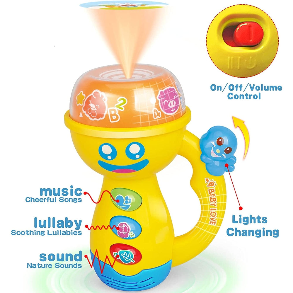 Fivestar Toys Learning Fun Pacify Flashlight | Kids Musical Flashlight Toys with Night Light Projector for Toddlers 12-18 Months - MINIMEE KIDS